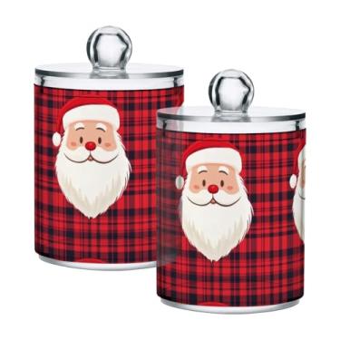 Imagem de Qilmy Qtip Suporte de 400 ml, pote de armazenamento de boticário de plástico transparente com tampa, dispensador de recipiente de banheiro para bola de algodão, cotonete, fio dental, pacote com 2