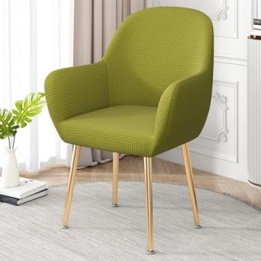 Imagem de Capa de cadeira curvada à prova d'água, capas de cadeiras de jantar com destaque, protetor de cadeira removível, ajuste universal, para sala de jantar, escritório, decoração de casa - verde Matcha |