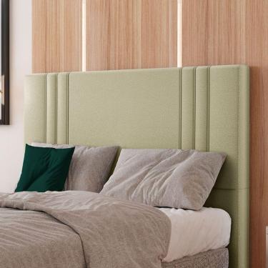 Imagem de Cabeceira Estofada Solteiro 90 Cm Diamante Corino Bege
