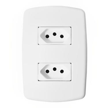 Imagem de 2 Tomadas Universal 2p+t 10a Com Placa - Dc-8100-27 - Dicompel