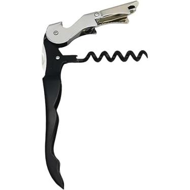 Imagem de Abridor de Garrafas 3 em 1, Multifuncional, Preto e Prata, Saca-Rolhas e Abridor de Tampas