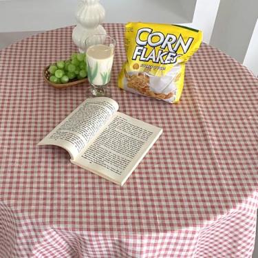 Imagem de GLOGLOW Toalha de Mesa Xadrez, Capa à Prova de Poeira de Algodão de Linho, Pano de Piquenique Elegante para Escritório e Dormitório Uso Decoração Diária (100 * 150cm)