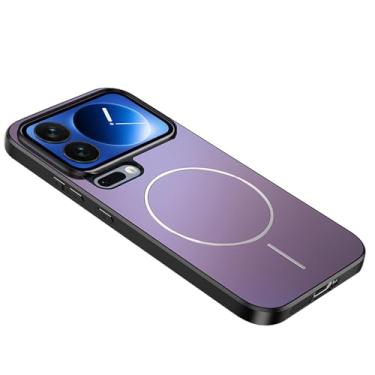 Imagem de POYUFRG Capa magnética para Xiaomi 17 Pro Max/17 Pro/17, capa fina fosca anti-impressão digital suporta carregamento sem fio, capa de celular, roxo, 17