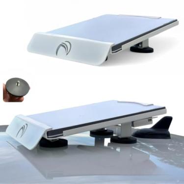 Imagem de Starlink Mini Suporte Veicular Em Aço Para Teto Uso Externo Com Imãs Neodímio Emborrachado Antena Gen3 Gen4 Gen5 Carro Caminhão Trailer Sinal Satélite Internet Seguro Portátil Móvel (Branco)