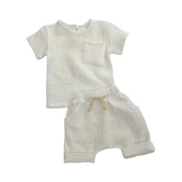 Imagem de Conjunto De Roupa De Algodão Para Bebê Menina E Menino, 2 Peças, Macac