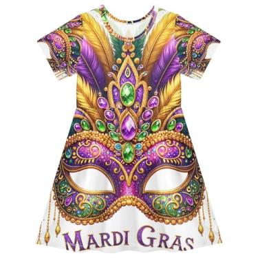 Imagem de Vestidos infantis para meninas 4 anos linda máscara de carnaval floral vestido de praia roupa curta menina pequena