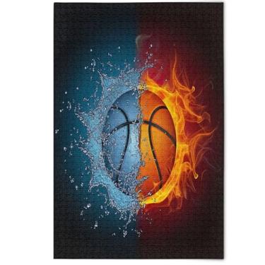 Imagem de Quebra-cabeças legais com estampa de bola de basquete 500 peças para adultos decoração de arte animal decorativa Prime Family Puzzles presentes engraçados para amantes de quebra-cabeças, 500 peças, 52