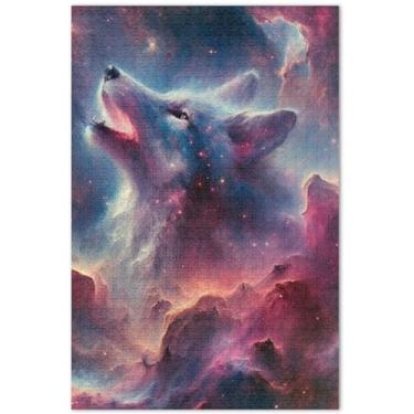 Imagem de Quebra-cabeças coloridos Nebula Wolf 1000 peças para adultos paisagem floral Prime Puzzles divertidos bobos, 29,5 x 19,7 polegadas