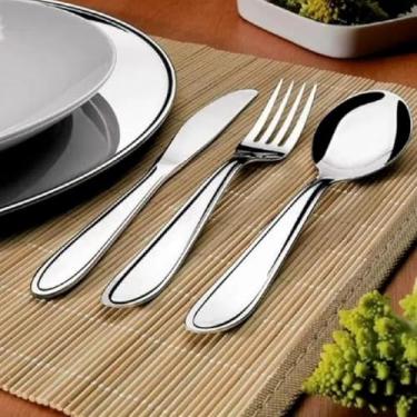 Imagem de Faqueiro 36 Peças Garfo Faca Colher de Sopa Aço Inox Jantar Mesa