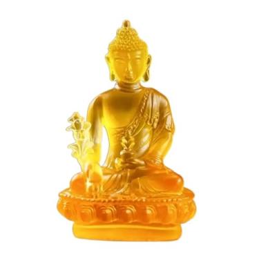 Imagem de FENNYYAR Estátuas de Buda Ornamento Resina, 18,5 cm 18,5 cm, Escultura Feng Shui Decoração de Casa