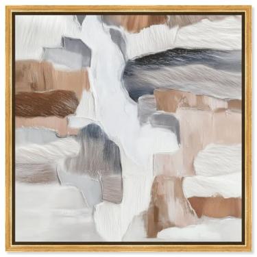 Imagem de Arte de parede minimalista com impressão em tela Earthy Art I por Art Remedy, moldura dourada, 61 x 61 cm