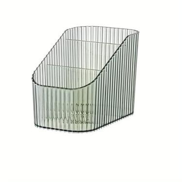 Imagem de Suporte de bandeja de maquiagem, organizador de bancada de banheiro, estojo de exibição de cosméticos, 3 divisórias para cuidados com a pele, perfume, pincel de maquiagem - verde