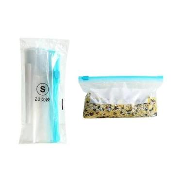 Imagem de Saco Plástico Transparente Reutilizável Com Fecho Ziplock Para Armazen