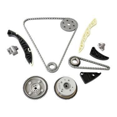 Imagem de AUCERAMIC Kit de corrente de distribuição do motor adequado para Hyundai Santa Fe Sonata Tucson Kia Forte Rondo 2.4L peças de reposição 23121-25060 24350-2G600 Código do motor: G4KC