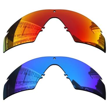 Imagem de Acefrog Lentes de reposição polarizadas de 1,5 mm para óculos de sol Oakley Si Ballistic M Frame 2.0/3.0, material atualizado, resistente a impactos - vermelho fogo e azul gelo polarizado - 1,5 mm