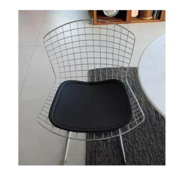 Imagem de Almofada para Cadeira Preta em Couro Sintético Almofada de Assento para Banqueta Acessório Decorativo (01 UNIDADES)