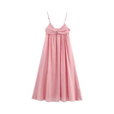 Imagem de Vestido Casual Longo De Verão Feminino Com Decote Em V E Costas Descob