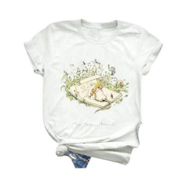 Imagem de Camiseta Feminina De Manga Curta Com Estampa Animal Moda Fofa Roupas D