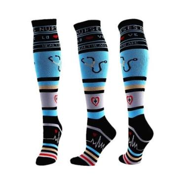 Imagem de Meias De Compressão Unissex Para Ciclismo, Edema Médico, Diabetes, Var