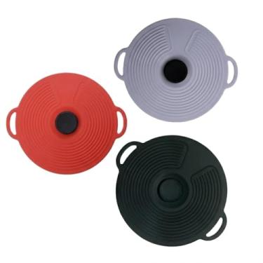 Imagem de Tampa de Silicone Para Panela 23cm Tampa Panela Boa Vedação Microondas Geladeira Resistente Calor