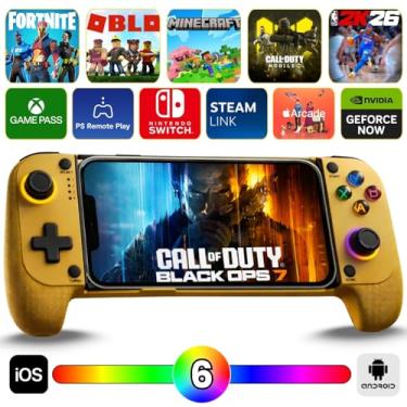 Imagem de MAJESTECH (LIMITED EDITION) Phone Game Controller For iPhone/Android, RGB Hall Joystick, Mechanical Trigger, Xbox Cloud/Playstation Remote Play/Call of Duty/Roblox Wireless Bluetooth Mobile Gaming