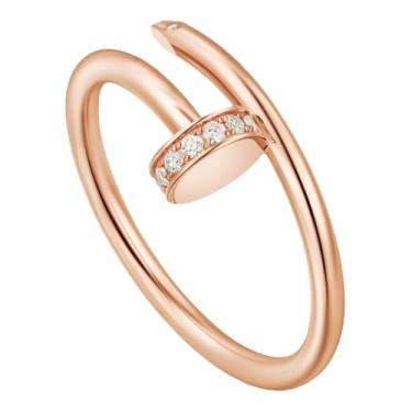 Imagem de Necirhuk Anel masculino Love Stacking, joia moderna de latão banhado a ouro 18 quilates, casamento, aniversário, presente de casamento, presente de casamento, dia dos namorados, melhor presente para