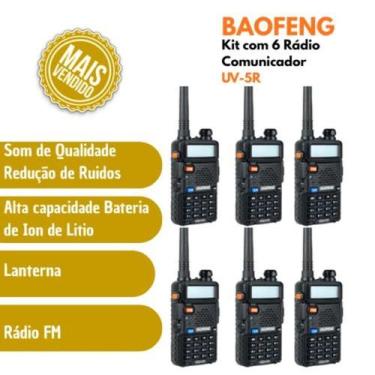 Imagem de Kit 6 Baofeng UV-5R  Resistência e Longa Duração - Radio Comunicação B