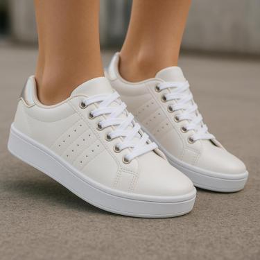 Imagem de Tênis Feminino Preto Branco Casual Bonito Para Dia a Dia Conforto Lançamento Macio-Feminino