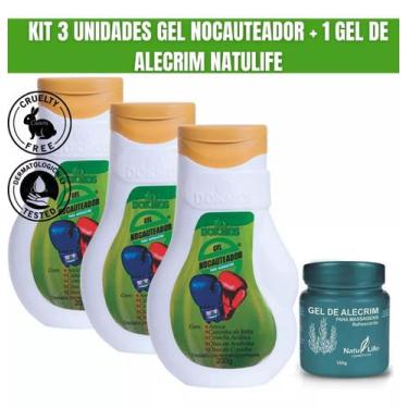 Imagem de Kit 3 Gel Nocauteador Para Massagens 200 g + 1 Gel de Alecrim Natu Lif