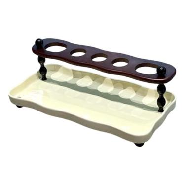 Imagem de Bothyi Organizador de escova de dentes, suporte para armazenamento, organizador de de banheiro, de pasta de dente para dormitório, Bandeja Amarelo-creme