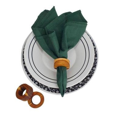 Imagem de 2X Kit Com 6 Porta Guardanapos Anéis De Madeira Redondo