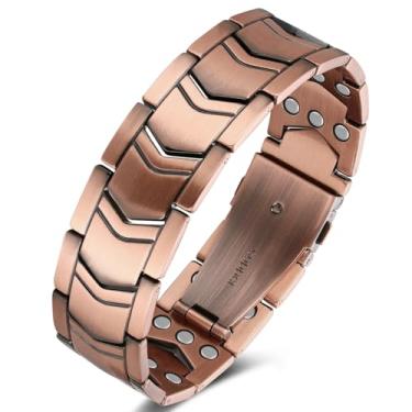 Imagem de Jecanori Pulseira magnética de cobre de força 3X para homens, pulseira de cobre puro para homens, presente ideal
