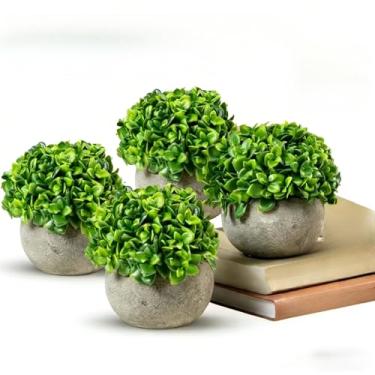 Imagem de Kit de Vasos Buchinho com Plantas Artificiais - Vasinhos Decorativos com Arranjos Mini, Opções de 2 ou 4 Peças para Residência (Kit4 Opcao 1)