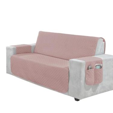 Imagem de Protetor de Sofá 2 3 4 Lugares Retrátil (1,00/1,50/1,80/2,20m) Capa Matelada Porta Objetos(ROSE,2 Lugares (1,00m))