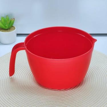 Imagem de Tigela de Preparo e Serviço 1,5L - Bico Dosador e Alça Curvada, Livre de BPA, Prática para Cozinha Doméstica, Ideal para Massas, Sopas e Molhos (Vermelho)
