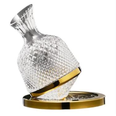 Imagem de Decantador Aerador Giratório 360° Vidro Cristal 1.5L – Luxo Ideal para Jantares Especiais e Degustações em Casa