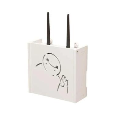 Imagem de Caixa De Armazenamento Para Roteador Wifi Montada Na Parede Da Sala De