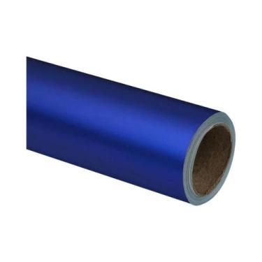 Imagem de Filme Vinílico Cromado Azul Metálico Fosco Autoadesivo Para Envelopame