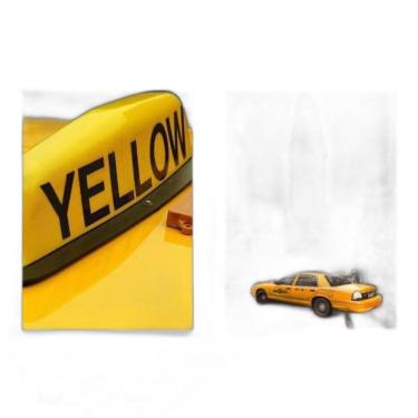 Imagem de Kit 2 Quadros Fotografias Taxi Amarelo 24X18Cm