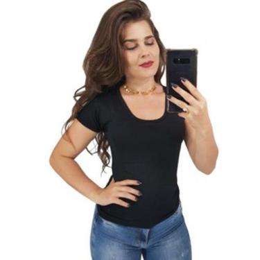 Imagem de Blusas Femininas Basiquinha Gola O Manga Curta Lindas Cores - Mon Cher