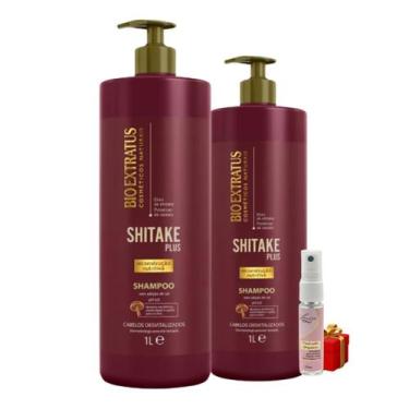 Imagem de Kit 2 Shampoo limpeza Nutritiva Shitake 1 L Bio Extratus + Presente Lo