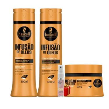 Imagem de Kit Haskell Infusão de óleos Shampoo 300ML 1 Condicionador 300ML 1 Mas