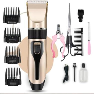 Imagem de Kit Máquina de Tosa Profissional para Pet + Tesoura + Pente + Lixa – Para Cachorros e Gatos(B)