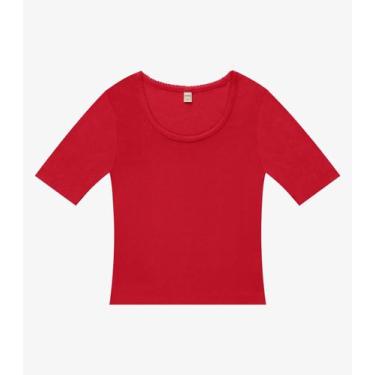 Imagem de Blusa Feminina Ribana de Viscose Rovitex Vermelho, P, Vermelho