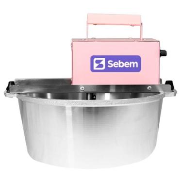 Imagem de Panela Elétrica 10 Litros Máquina de Mexer Doces Rosa Misturador Mistu