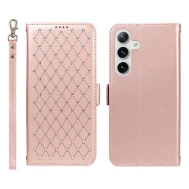 Imagem de Jcxtrombulous Capa carteira para Samsung Galaxy S24 Plus/S25 Plus com bloqueio RFID, compartimentos para cartão e suporte | Capa fólio de couro PU com alça de cordão - Capa para Galaxy S24 Plus/S25