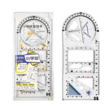Imagem de Conjunto De Réguas Geométricas Multifuncionais Para Estudantes, Ferram