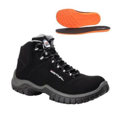 Imagem de Bota de Segurança em Microfibra Preto e Cinza Estival EN10071S2 CA 445