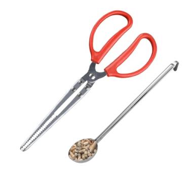 Imagem de Pinças de fogueira, ferramentas de picareta de lenha de longo, pinças para agarrar troncos | para cozinhar cozinha, churrasco, interior, pizza e praia