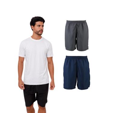 Imagem de Kit Com 3 Bermudas Esportivas Tactel Masculina - Cores Sortidas-Masculino